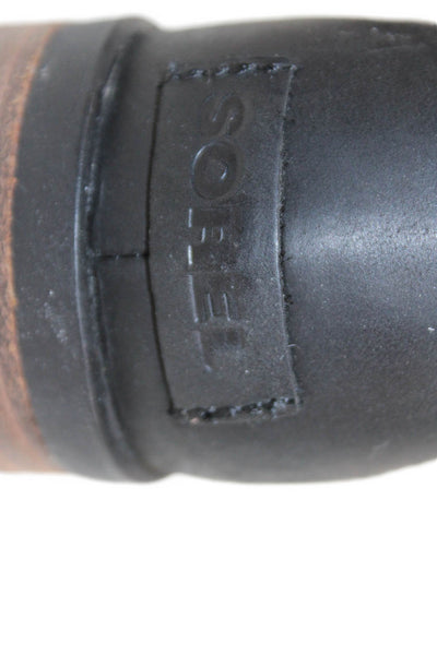 Sorel Womens Pull-On Round Toe Waterproof Rain Boots Black Size 7