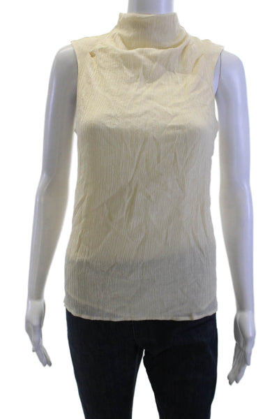 Habitual Womens Beige Mock Neck Sleeveless Basic Tank Petite Size S