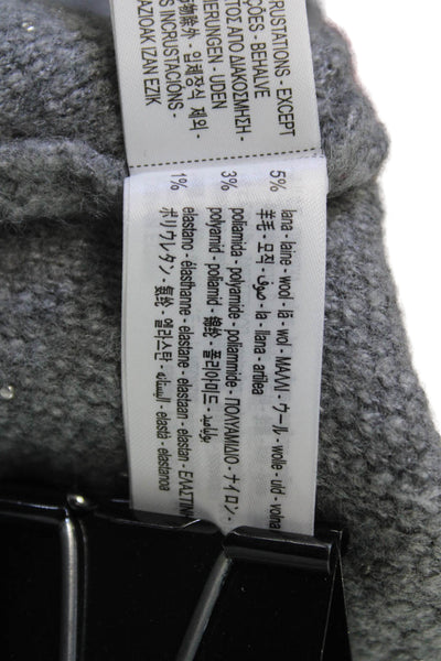 Zara Women Polka Dot Gray Full-Zip Cardigan Size M