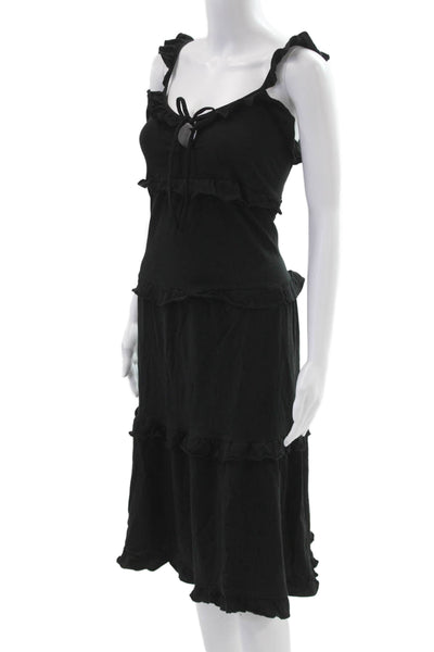 J Crew Womens Black Cotton Sundress Sleeveless Full-Length Bohemian Size 2XS