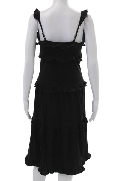 J Crew Womens Black Cotton Sundress Sleeveless Full-Length Bohemian Size 2XS