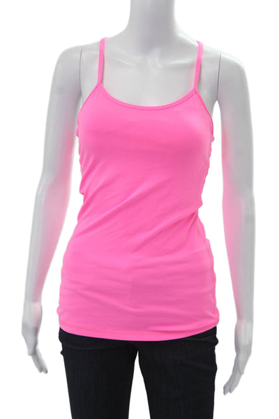 Lululemon Womens Pink Sleeveless Camisole Polyester Round Neck 80s Basic Size 4