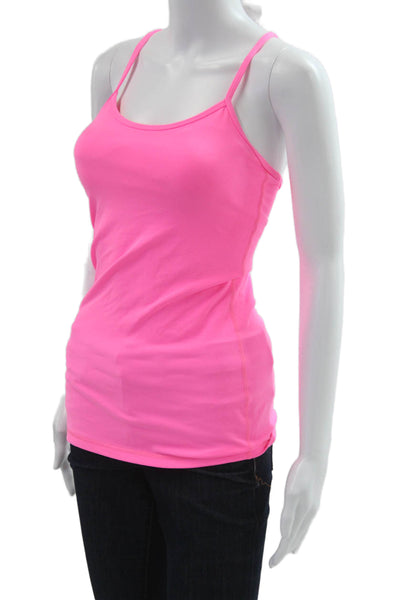 Lululemon Womens Pink Sleeveless Camisole Polyester Round Neck 80s Basic Size 4