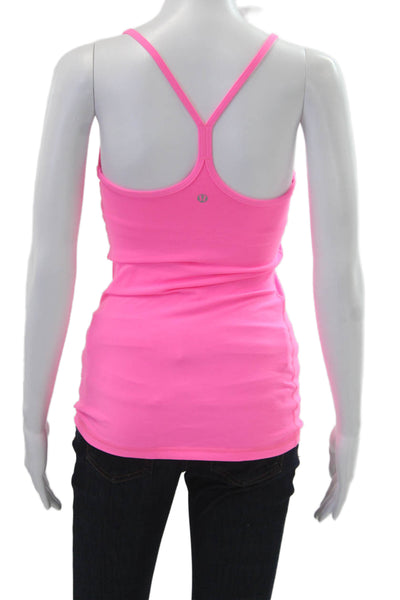 Lululemon Womens Pink Sleeveless Camisole Polyester Round Neck 80s Basic Size 4