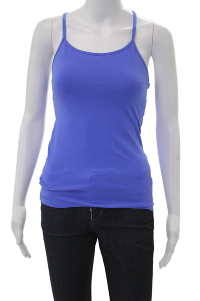 Lululemon Women Blue Polyester Sleeveless Camisole Round Neck Size 4