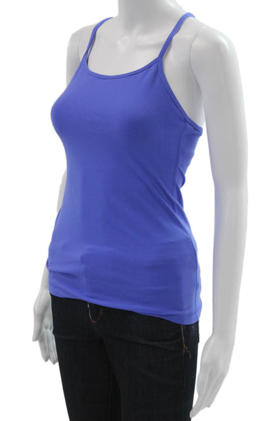 Lululemon Women Blue Polyester Sleeveless Camisole Round Neck Size 4
