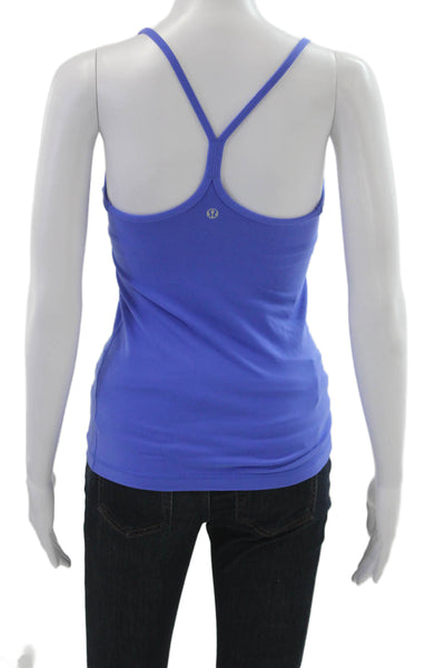 Lululemon Women Blue Polyester Sleeveless Camisole Round Neck Size 4