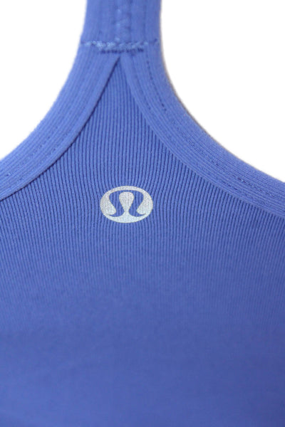 Lululemon Women Blue Polyester Sleeveless Camisole Round Neck Size 4