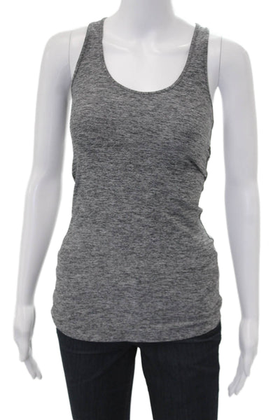 Lululemon Women Sleeveless Basic Tank Gray Polyester Round Neck Size 4