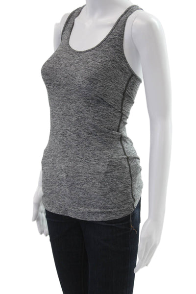 Lululemon Women Sleeveless Basic Tank Gray Polyester Round Neck Size 4