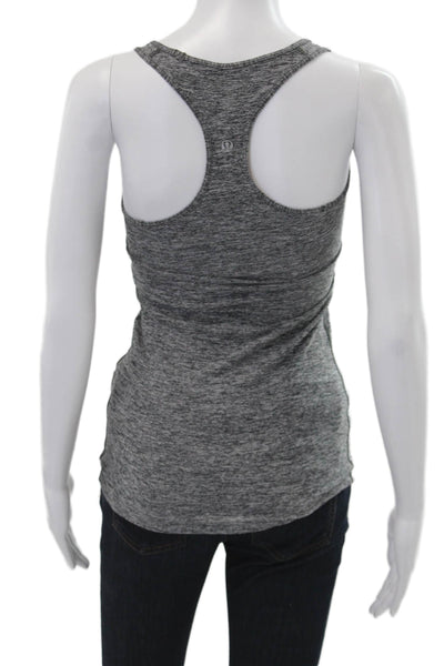 Lululemon Women Sleeveless Basic Tank Gray Polyester Round Neck Size 4