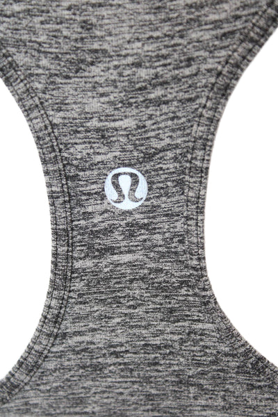 Lululemon Women Sleeveless Basic Tank Gray Polyester Round Neck Size 4