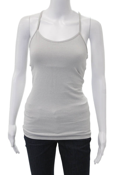 Lululemon Women Basic Camisole Gray Polyester Round Neck Size 4