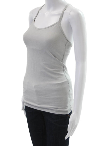 Lululemon Women Basic Camisole Gray Polyester Round Neck Size 4