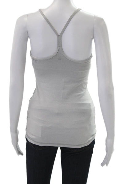 Lululemon Women Basic Camisole Gray Polyester Round Neck Size 4