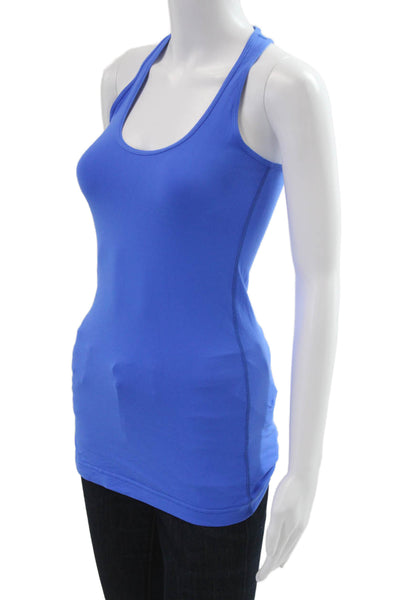Lululemon Womens Basic Tank Blue Polyester Round Neck Sleeveless Size 4