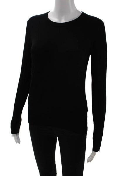 Zara Unisex Pullover Sweater Black Round Neck Long Sleeve Size S
