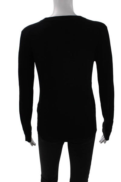 Zara Unisex Pullover Sweater Black Round Neck Long Sleeve Size S