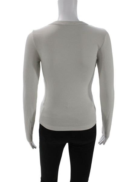 Zara Womens Beige Jersey Crewneck Long Sleeve T Shirt Size S