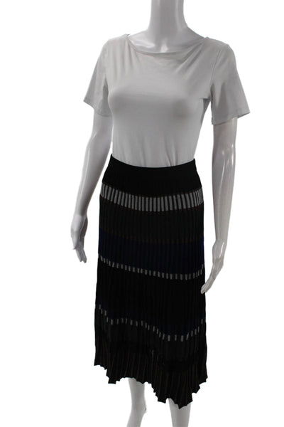 Proenza Schouler Womens Black Striped Pleated Long Skirt Size S