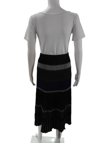 Proenza Schouler Womens Black Striped Pleated Long Skirt Size S