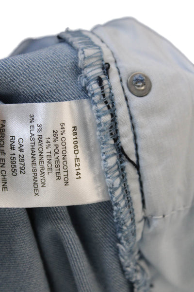 Renuar, Women Cropped Straight Jeans Light Blue Button Heart Size 14