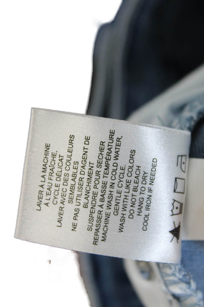 Renuar Women Light Blue Cropped Capri Jeans Heart Size 16
