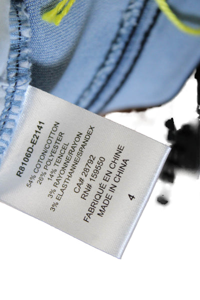 Renuar Women Light Blue Cropped Capri Jeans Heart Size 16