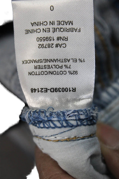 Renuar Women Dark Blue Floral High Rise Ankle Cropped Jeans Size 10