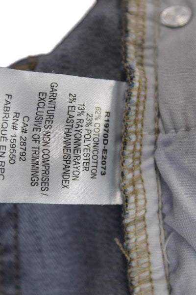Renuar Women Light Blue Floral Ankle Cropped Skinny Jeans High Rise Size 14