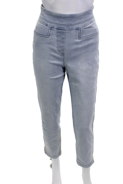 Renuar Women Cropped Ankle High-Rise Gray Pants Size 6