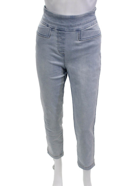 Renuar Women Cropped Ankle High-Rise Gray Pants Size 6