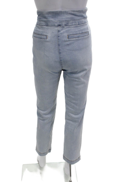 Renuar Women Cropped Ankle High-Rise Gray Pants Size 6