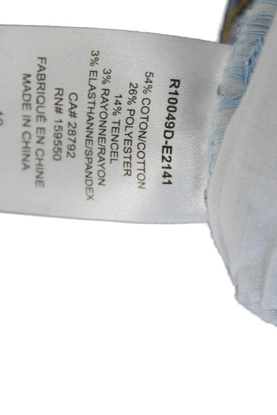 Renuar Women Cropped Ankle Jeans Blue Button Mid Rise Size 4