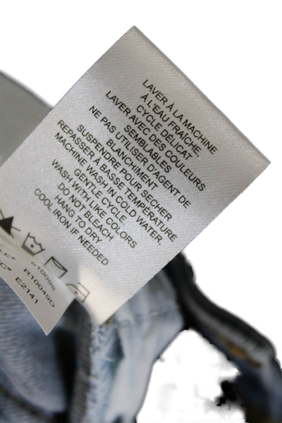 Renuar Women Cropped Ankle Jeans Blue Button Mid Rise Size 4