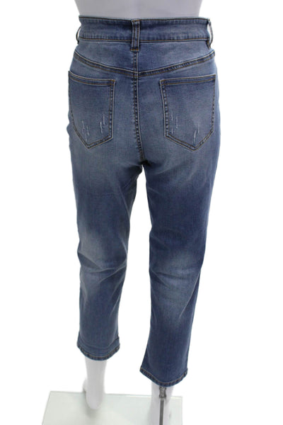 Renuar Women Ankle Cropped Blue Jeans High Rise Size 10