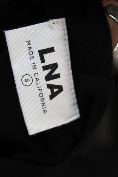 LNA Womens T-Shirt Dress Black Cotton Crew Neck Short Sleeve Size S