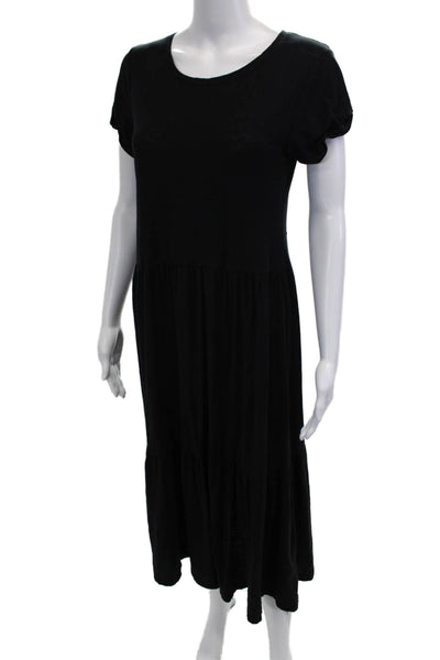 Nation LTD Women Black Short Sleeve T-Shirt Dress 100% Pima Cotton Size S