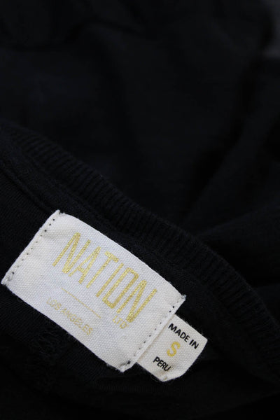 Nation LTD Women Black Short Sleeve T-Shirt Dress 100% Pima Cotton Size S
