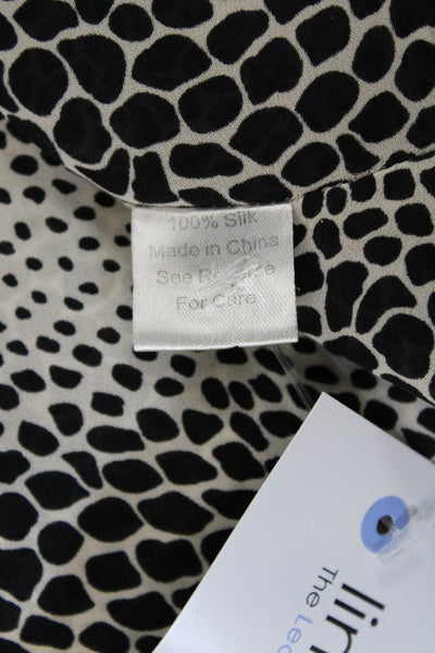 Parker Womens Wrap Dress Beige Silk Animal Print Long Sleeve Size S