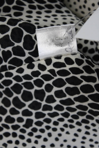 Parker Womens Wrap Dress Beige Silk Animal Print Long Sleeve Size S