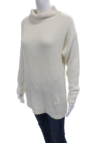 Varley Unisex White Mock Neck Pullover Sweater Long Sleeve Size S