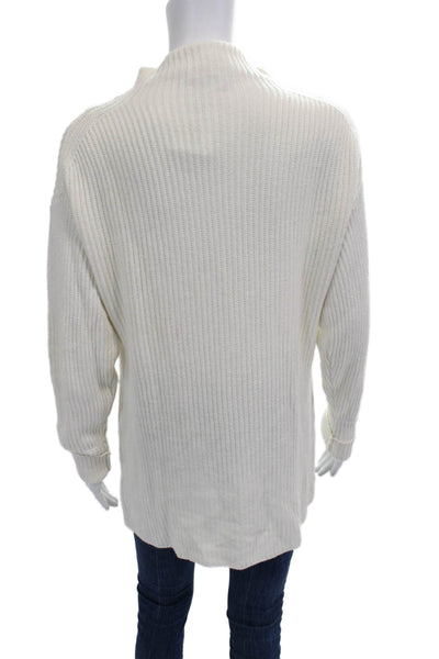 Varley Unisex White Mock Neck Pullover Sweater Long Sleeve Size S
