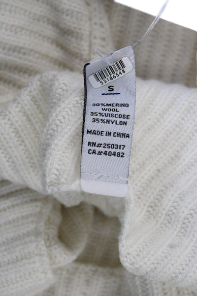 Varley Unisex White Mock Neck Pullover Sweater Long Sleeve Size S