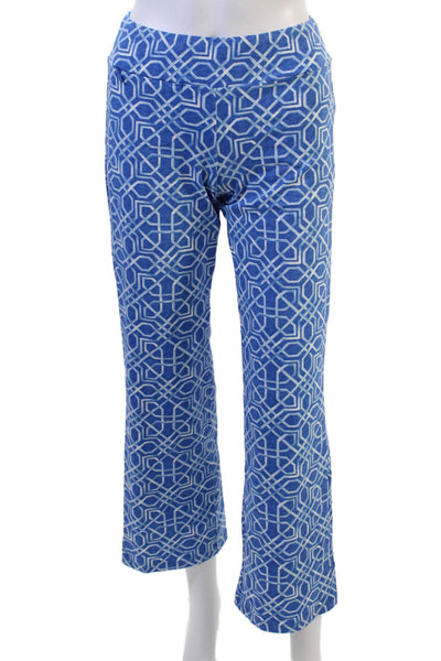 J. Mclaughlin Women Cropped Blue Geometric Pants Size XS