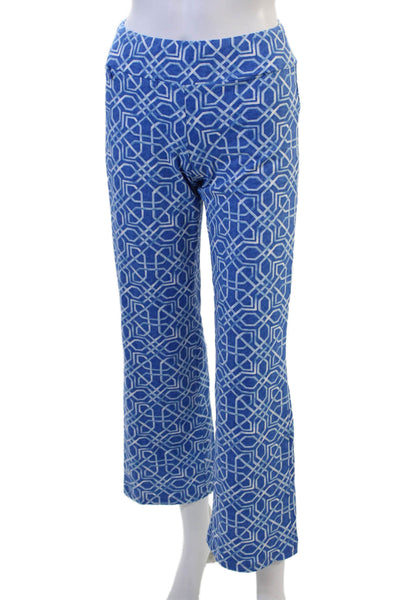 J. Mclaughlin Women Cropped Blue Geometric Pants Size XS
