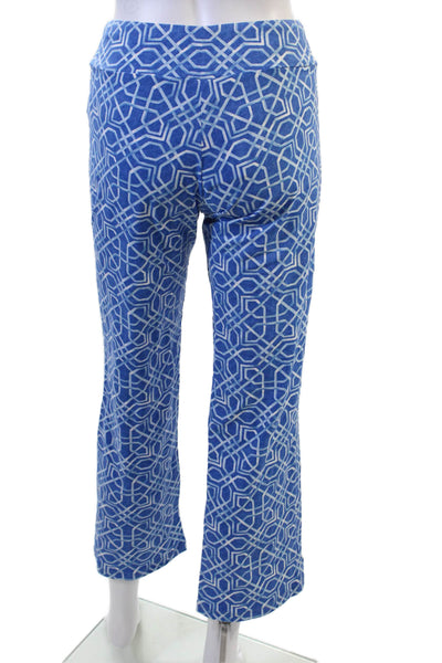 J. Mclaughlin Women Cropped Blue Geometric Pants Size XS