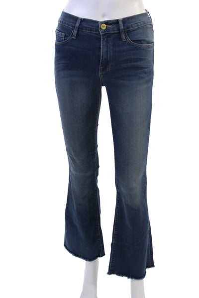 Frame Denim Women Bootcut Flared Dark Blue Mid Rise Jeans Size 24