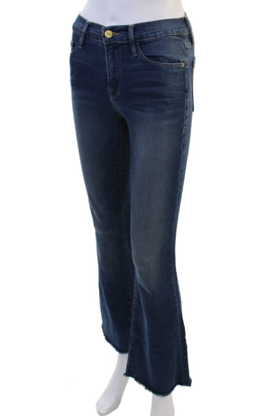 Frame Denim Women Bootcut Flared Dark Blue Mid Rise Jeans Size 24