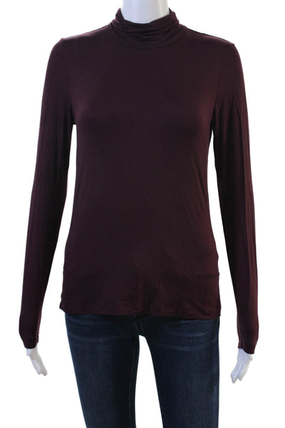 J. Mclaughlin Women Brown Mock Neck Long Sleeve Basic Top Size XS